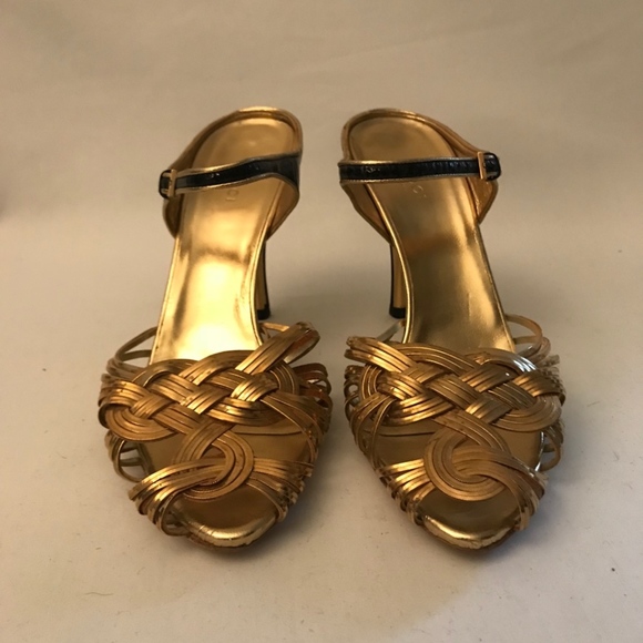 Gucci Gold and black patent mules - Picture 3 of 8
